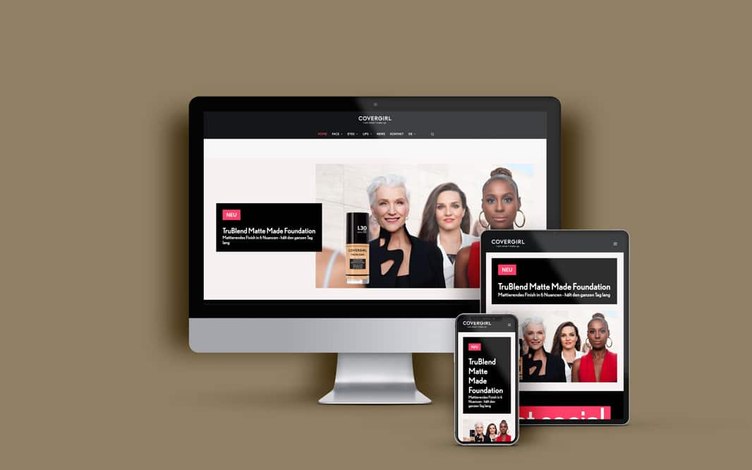 Portfolios 67 WEBSPATZ WEBDESIGN GmbH Covergirl - Referenzbild von Webspatz Webdesign Zürich