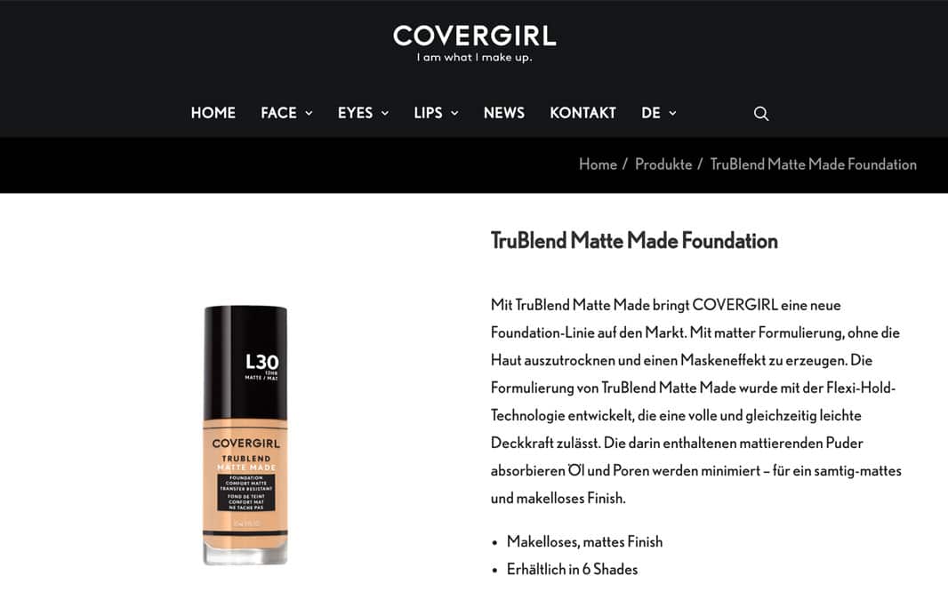 Covergirl - Referenzbild von Webspatz Webdesign Zürich