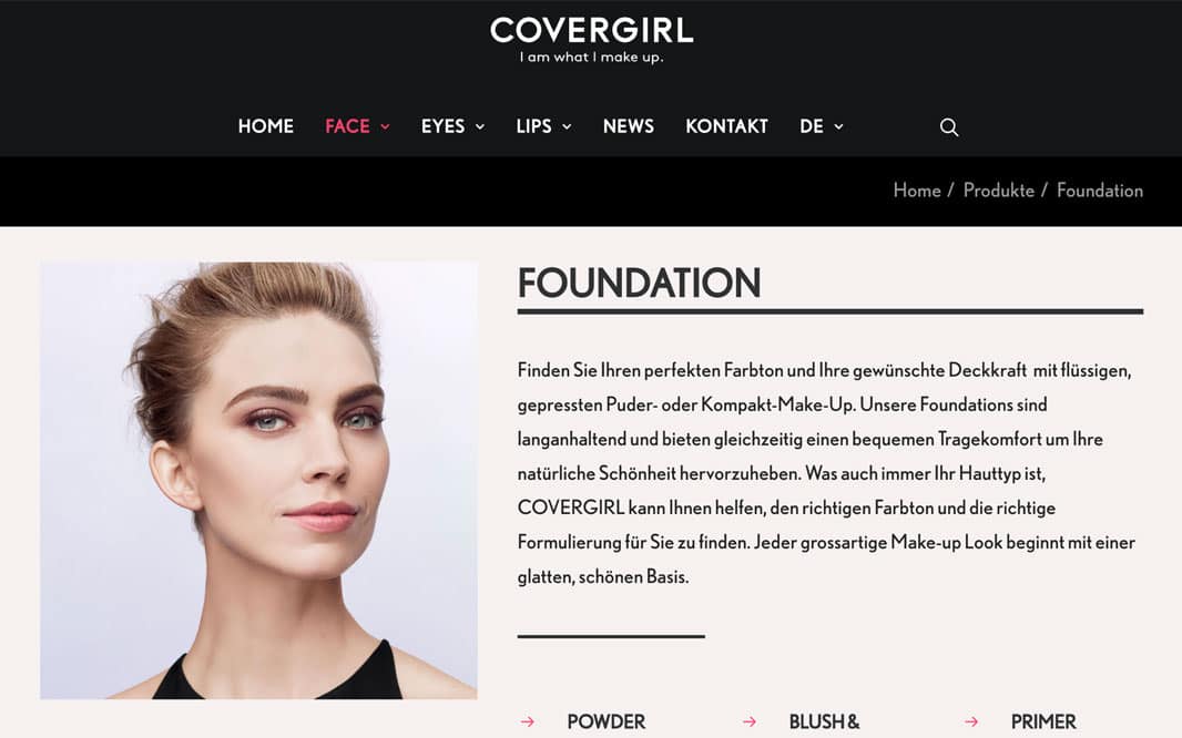 Covergirl - Referenzbild von Webspatz Webdesign Zürich