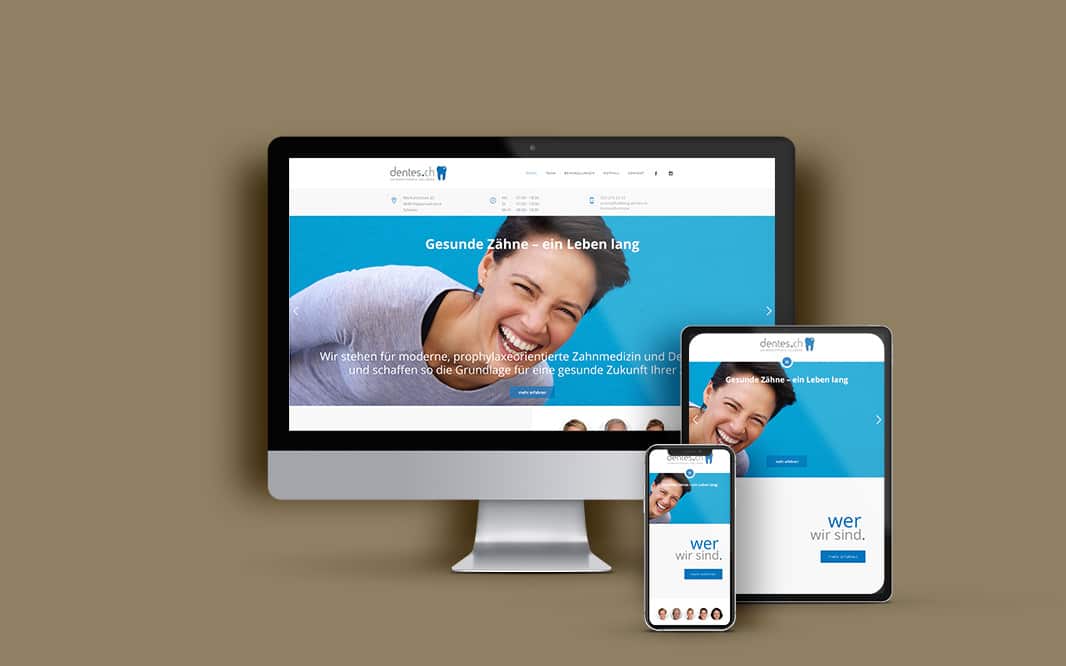 Zahnarztpraxis Dentes 2 WEBSPATZ WEBDESIGN GmbH Hallberg Dentes - Referenzbild von Webspatz Webdesign Zürich