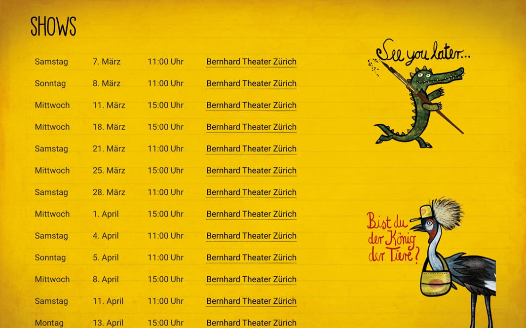 Löwen Musical - Referenzbild von Webspatz Webdesign Zürich