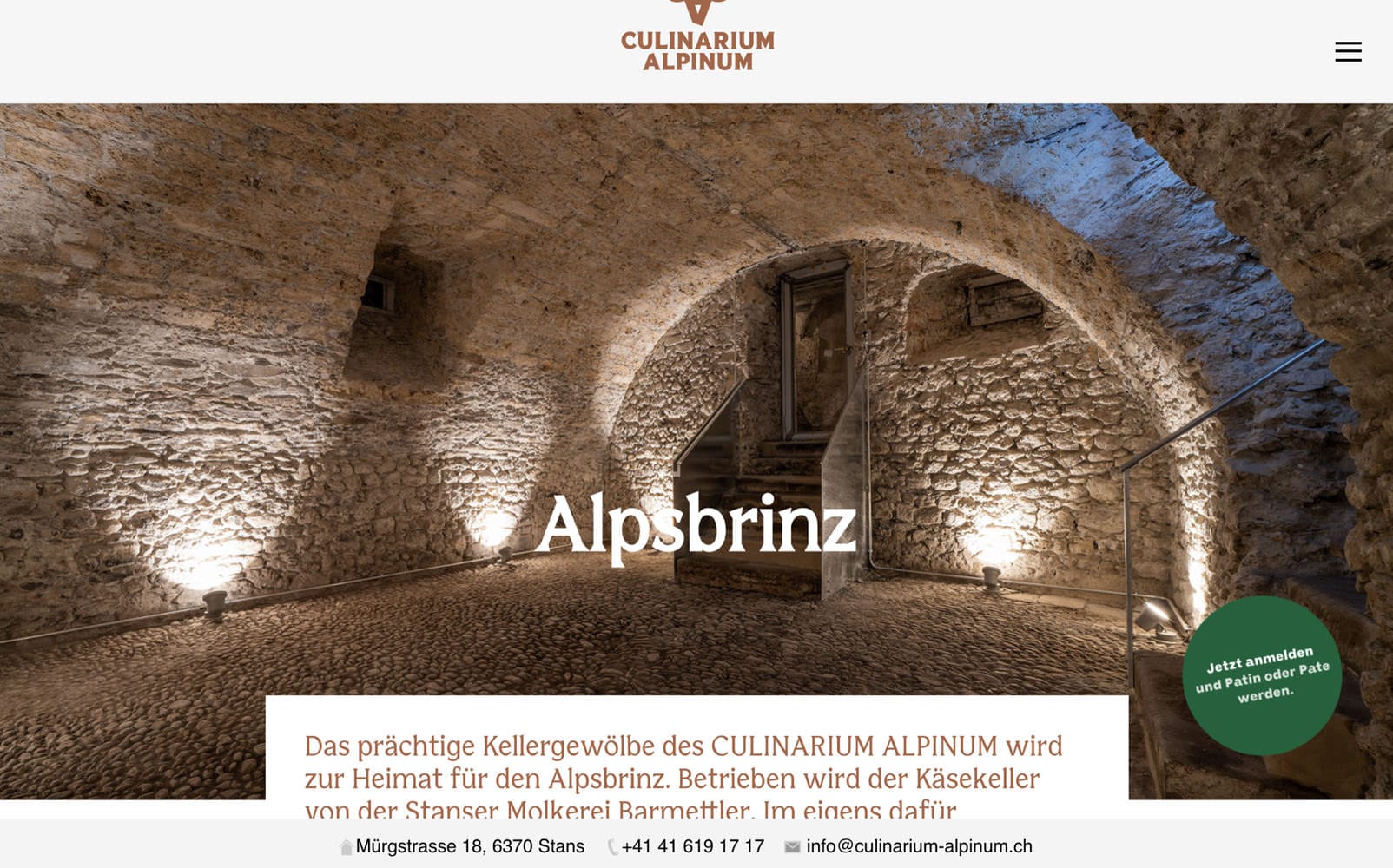 Culinarium Alpinum - Referenzbild von Webspatz Webdesign Zürich