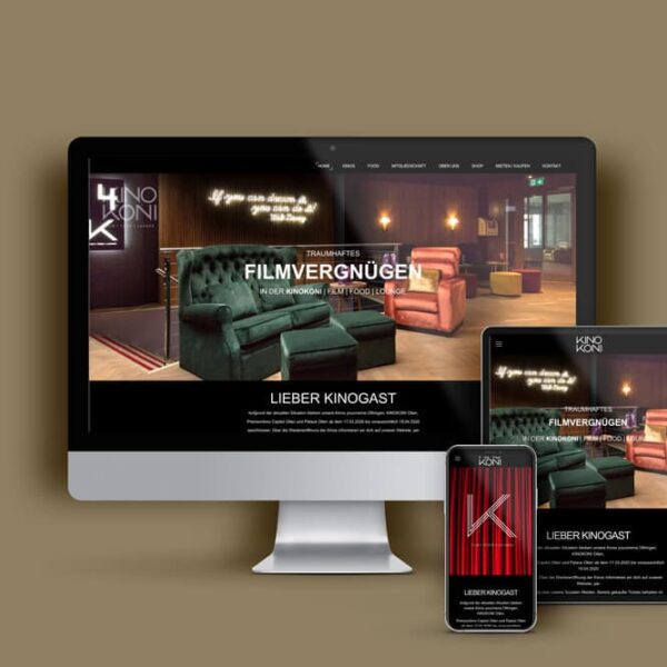 KinoKoni - Referenzbild von Webspatz Webdesign Zürich